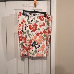 Ann Taylor Factory Burnt Red and Orange Knee-Length Pencil Skirt